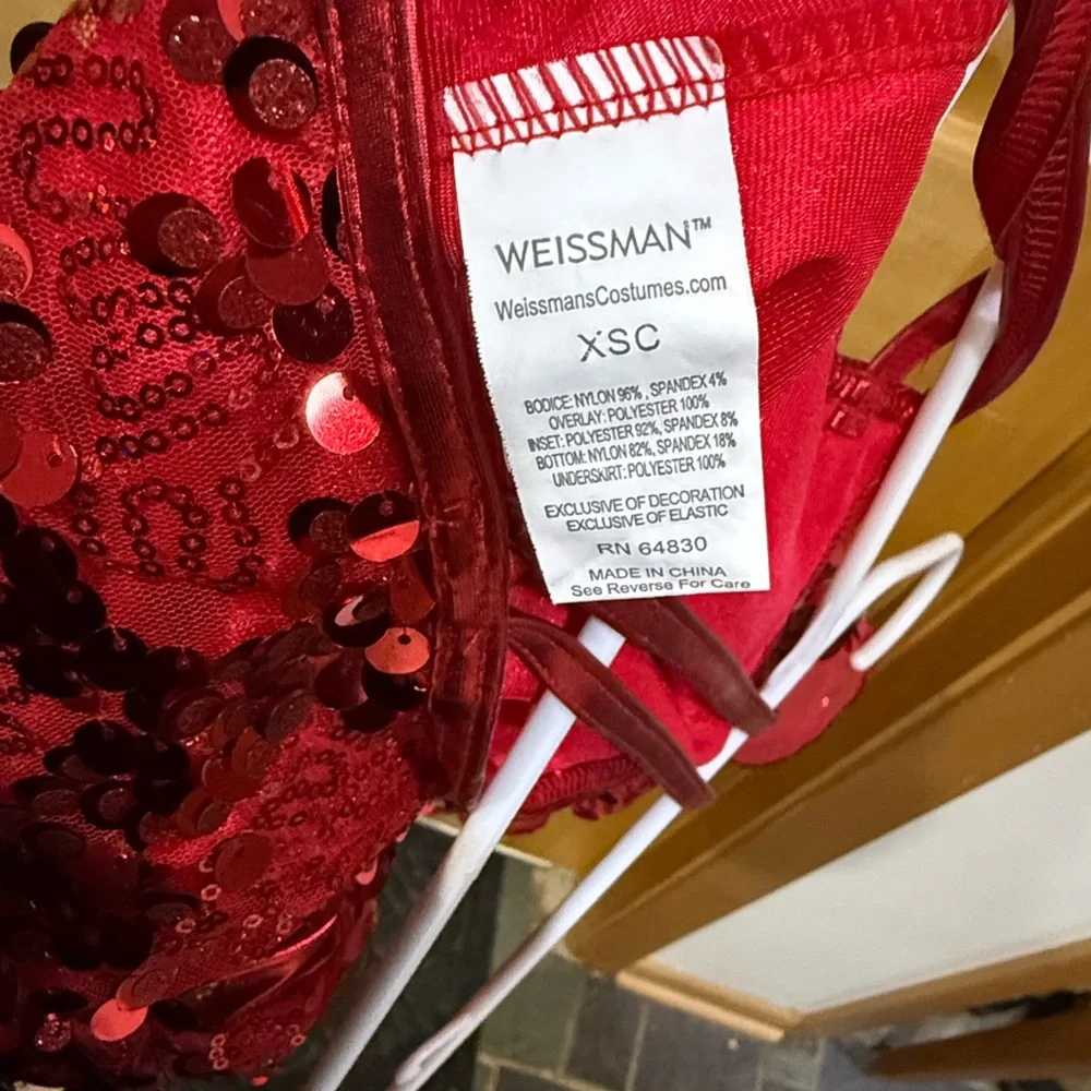 Weissman Radiant Red Sequin Kids Dance Costume